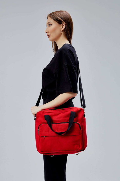 Zoozie Bags Bolsa Tote de Lona Roja